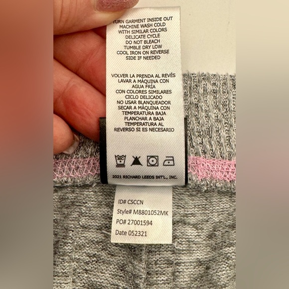 Disney Mickey Sleepwear Jogger Pants Gray/Pink Polyester/Spandex Pockets size XL - Picture 12 of 12